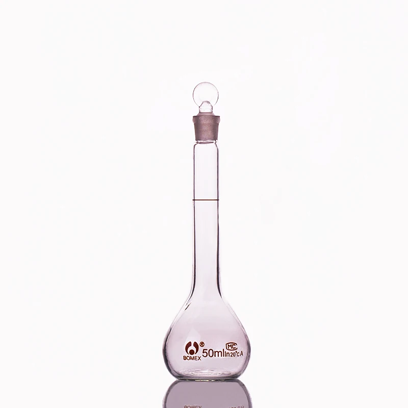 2 шт объемная колба со стоппером 50 мл, янтарная объемная колба, измерительная бутылка