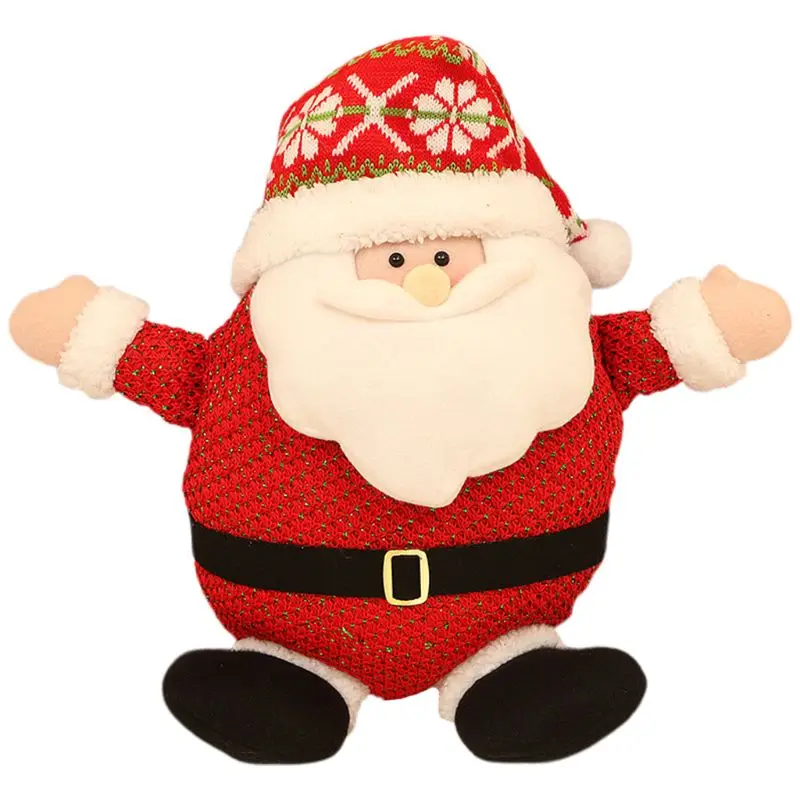 A Cute Santa Claus Snowman Elk Pattern Pillow Soft Warm Cushion for Home Sofa Car Seat Supplies Christmas Gifts 831F - Цвет: A