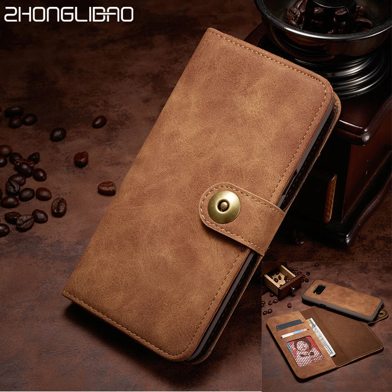

Retro Two-in-one Separable Leather Back Case for Samsung Galaxy S10 S9 S8 Plus S10e S7 Edge Note 8 9 Magnetic Flip Wallet Cover