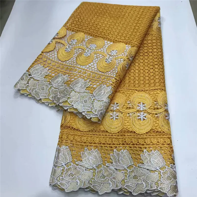 

2019 Latest Guipure Lace Cord Lace Embroiderey French African Cord Lace Fabric High Quality Nigeria Lace Fabric For Wedding ZQ11