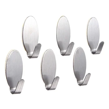 

12pcs stainless steel Adhesive Kitchen Bathroom Wall Door Hook New