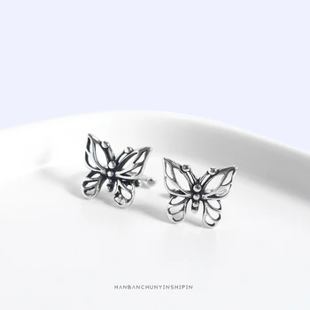 

Keeper Personalized Retro Butterfly No Pierced Ear Clip 925 Sterling Silver Earrings Korean Female Ear Bone Clip Earring Jewelry