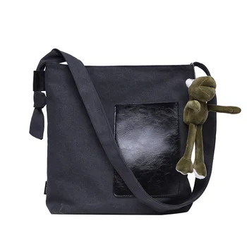 

Student Canvas Bag Women's Bag New 2020 New Japanese Girl's Shoulder Bag Casual All-match Large Capacity Shoulder Bag