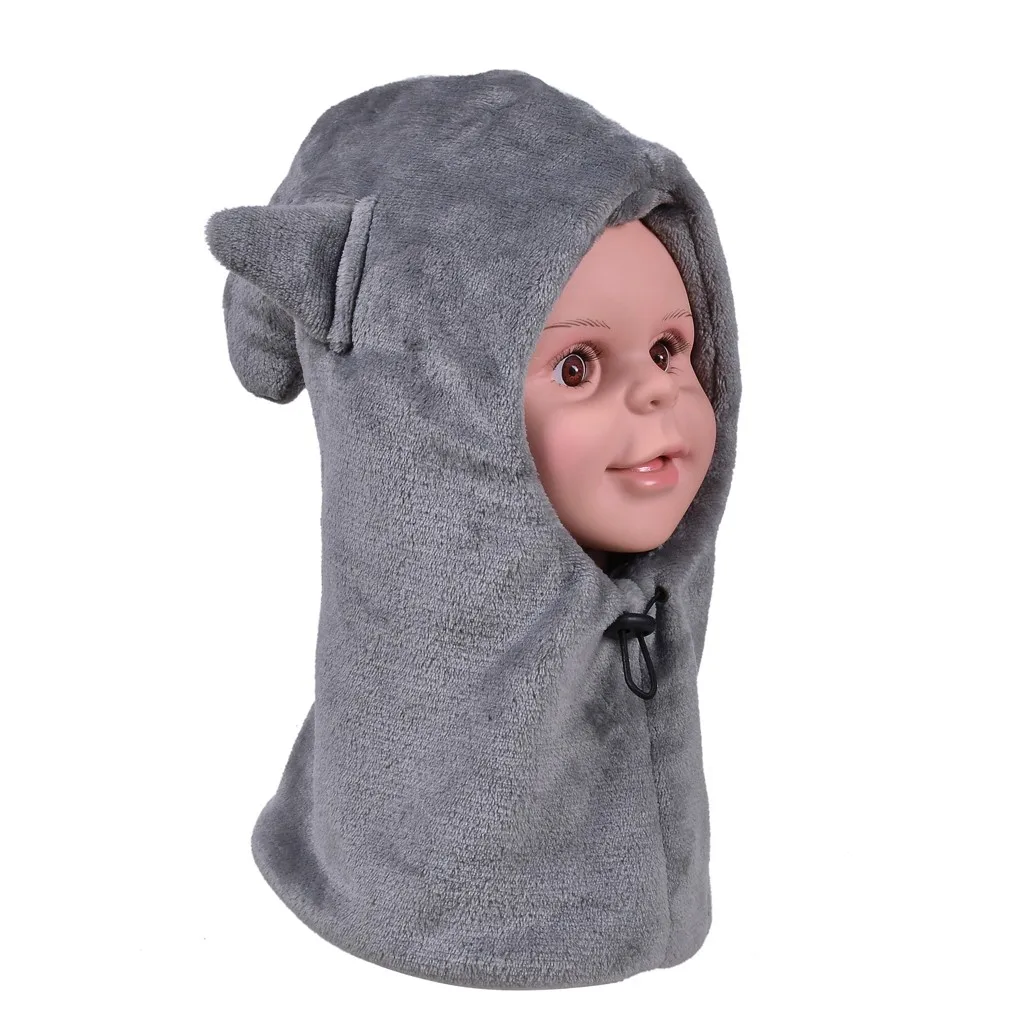 Мягкая однотонная зимняя шапка для новорожденных мальчиков и девочек, флисовая Лыжная маска, Ветрозащитная маска для лица, детская шапка, аксессуары для детей, новое поступление