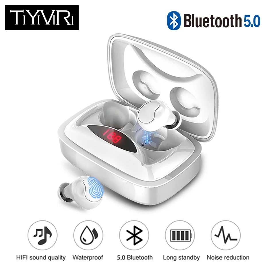 

TiYiViRi X29 TWS 5.0 Bluetooth headphone In-Ear Wireless Earphone Headphone Fingerprint Touch stereo earphone waterproof Earbuds