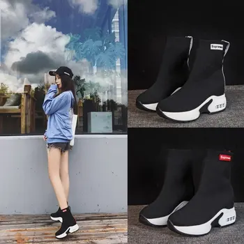 

Super fire stretch socks shoes Korean version of the increase in women's shoes was thin and thick autumn bottom