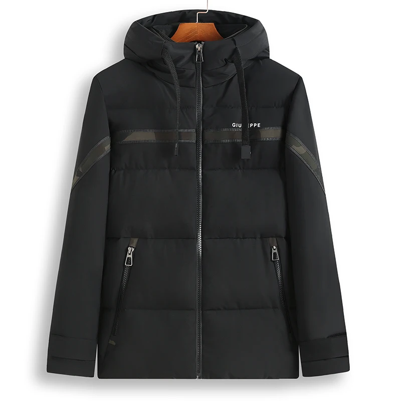 Черный 10XL 8XL 6X зимние свободные хлопковые мужские парки с капюшоном, длинные рукава, на молнии, толстые теплые, плюс размер, мужская повседневная верхняя одежда, пальто - Цвет: Черный