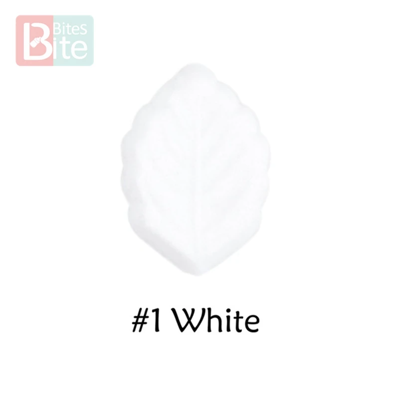 Whit Leaf 5 шт., силиконовые бусины, листья, Детские Прорезыватели, крошечные стержни, пищевое качество, силиконовая бусина, подарок для грызунов, сделай сам, браслеты для кормления, детские товары, игрушки - Цвет: Whit Leaf