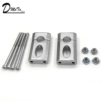 1 Pair 7/8" 22mm Silver Aluminum Alloy Motorcycle Handlebar Clamp Riser Mount Universal For 110cc 125cc Dirt Pit Bike ATV