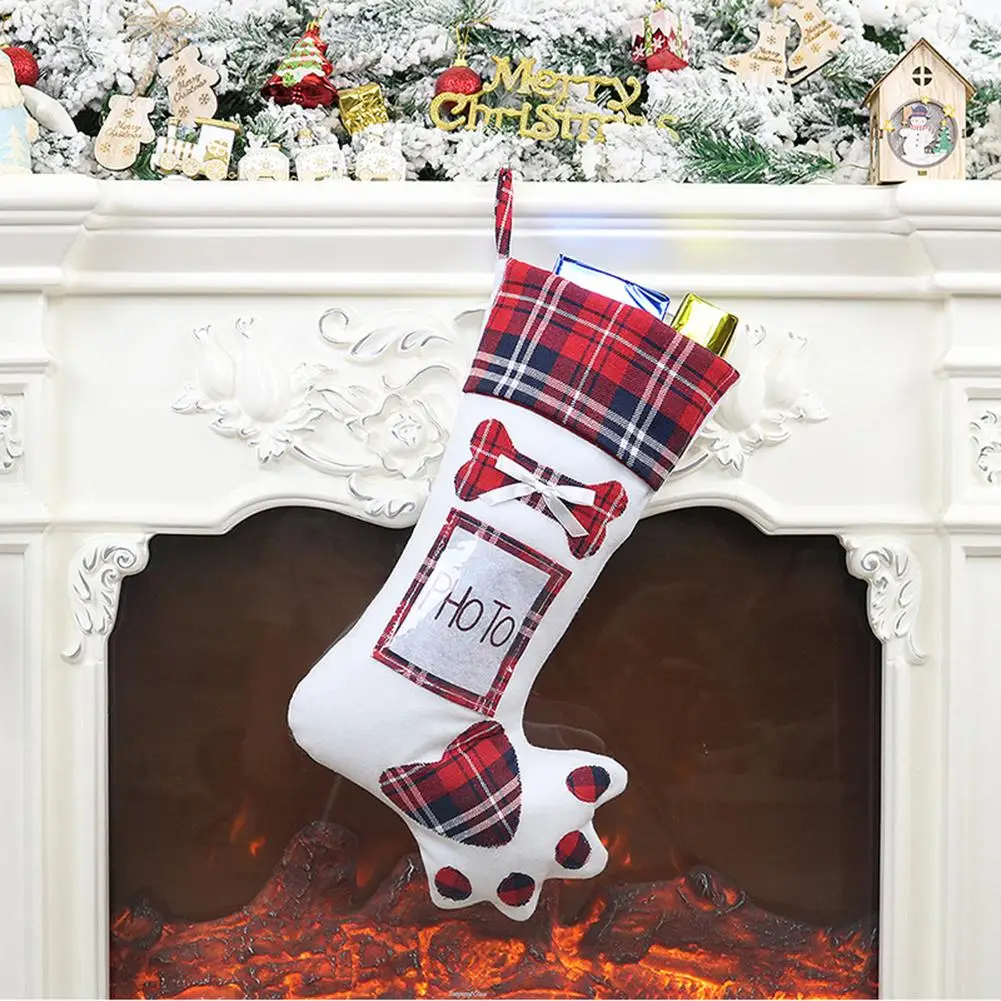 New Christmas Stocking Pendant Christmas Decorations Supplies Party Accessory For Home Shopping Mall Christmas Sock Gift Bag