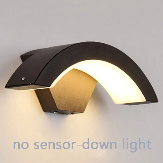 no sensor down light PIR датчик движения светодиодный бра для крыльца настенный светильник AC85-265V IP54 индукционный светильник Ландшафтный Точечный светильник балкон коридор садовый светильник ing - Испускаемый цвет: no sensor down light