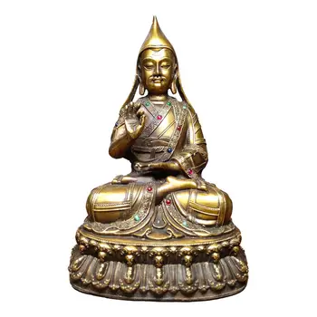 

LaoJunLu Tantric Buddha Statue Tsongkhapa Tibetan Buddha, 21Cm High Imitation antique bronze masterpiece collection of