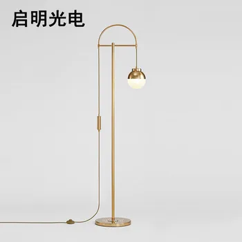 

Modern Concise Wrought Iron Floor Lamp Continuous System Light Luxurious Atmosphere Restaurant Bedroom Golden Lamp Home