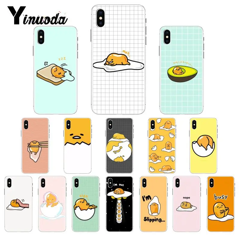 Yinuoda мультфильм Gudetama ленивое яйцо подогнан шаблон мягкий чехол для телефона из