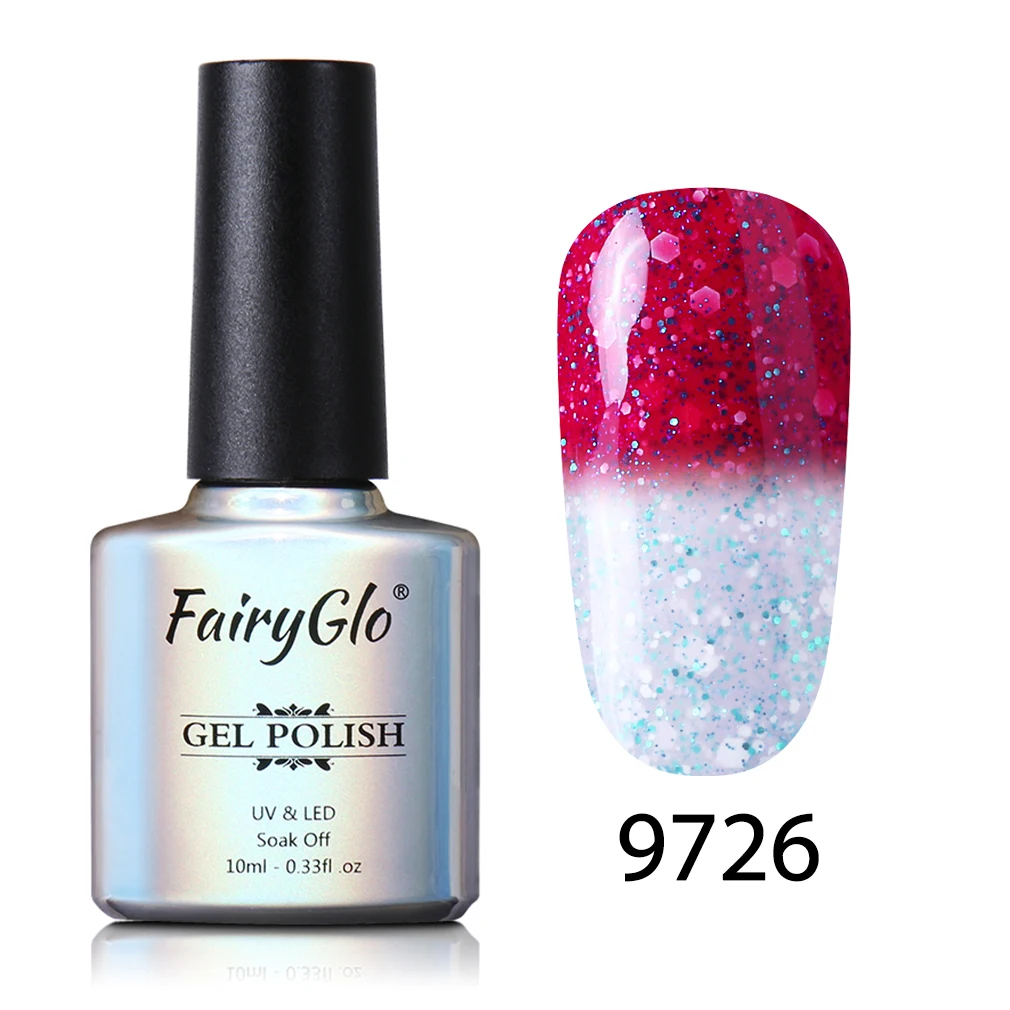 9726 FairyGlo 10 мл Гель-лак для ногтей Снежный термальный Хамелеон Изменение температуры Цвет Гель-лак УФ-гель для дизайна ногтей лак Эмаль - Цвет: 9726