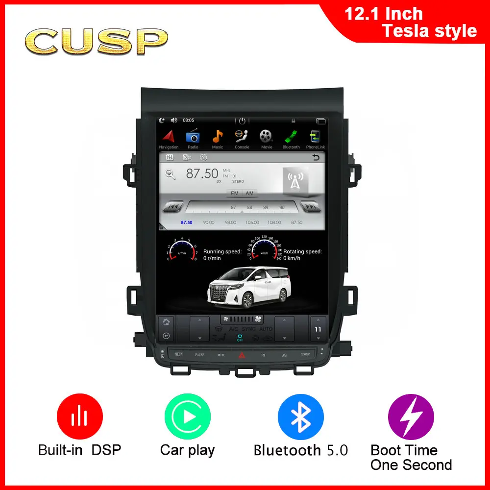 

Tesla Style Android 9 4G+64 Car GPS Navigation Carplay For TOYOTA Alphard 2007- Car Auto Stereo Multimedia Player HeadUnit