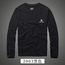  YiRuiSen Brand Embroidery Indian Character Design Solid Long Sleeve T Shirts Men Soft Cotton Autumn Clothing Fashion Top 