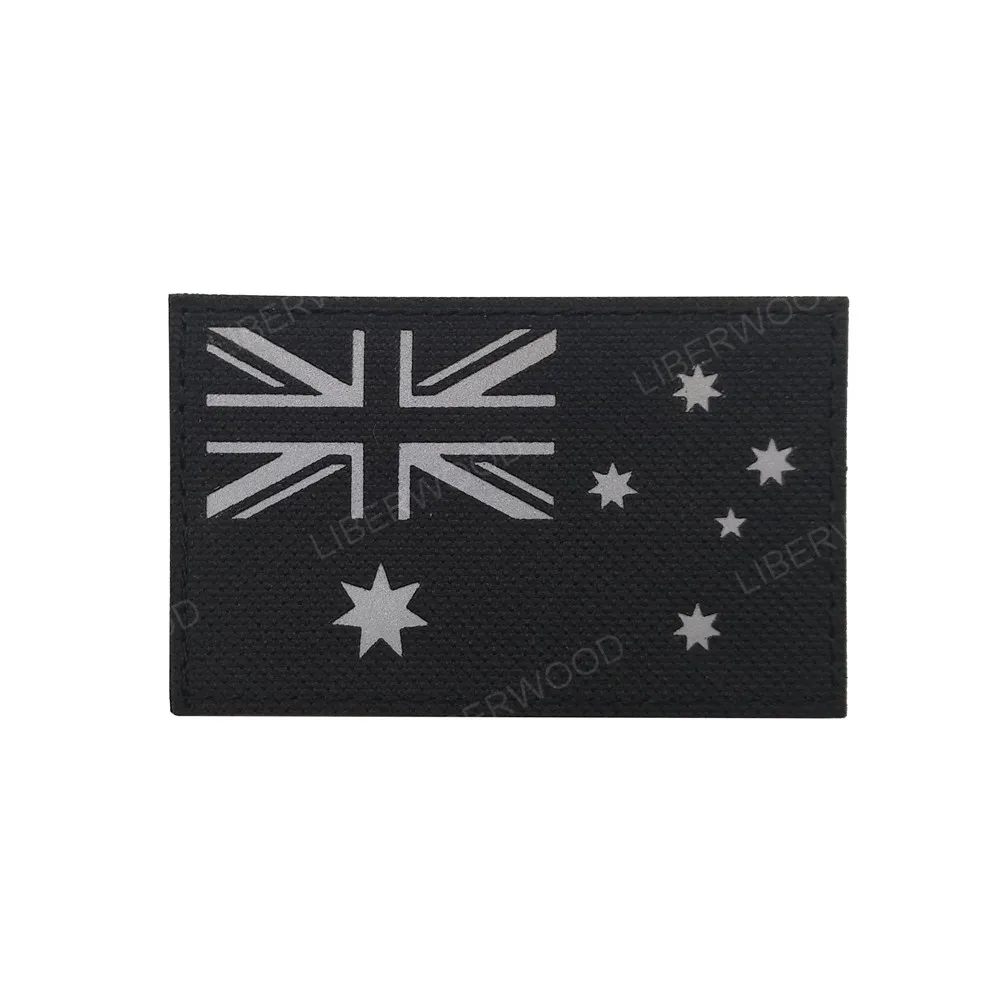 Australia black flag Мультикам Тактический боевой крепеж Новая Зеландия австралийская SAS Австралия светоотражающий флаг IFF накладная заплата эмблема женская кожаная куртка - Цвет: Australia black flag