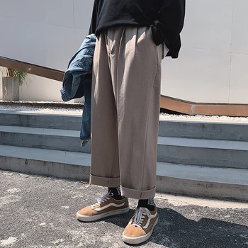 

Autumn New Pants Men's Fashion Solid Color Casual Straight Trousers Man Streetwear Wild Hip Hop Loose Joggers Sweatpants S-XL