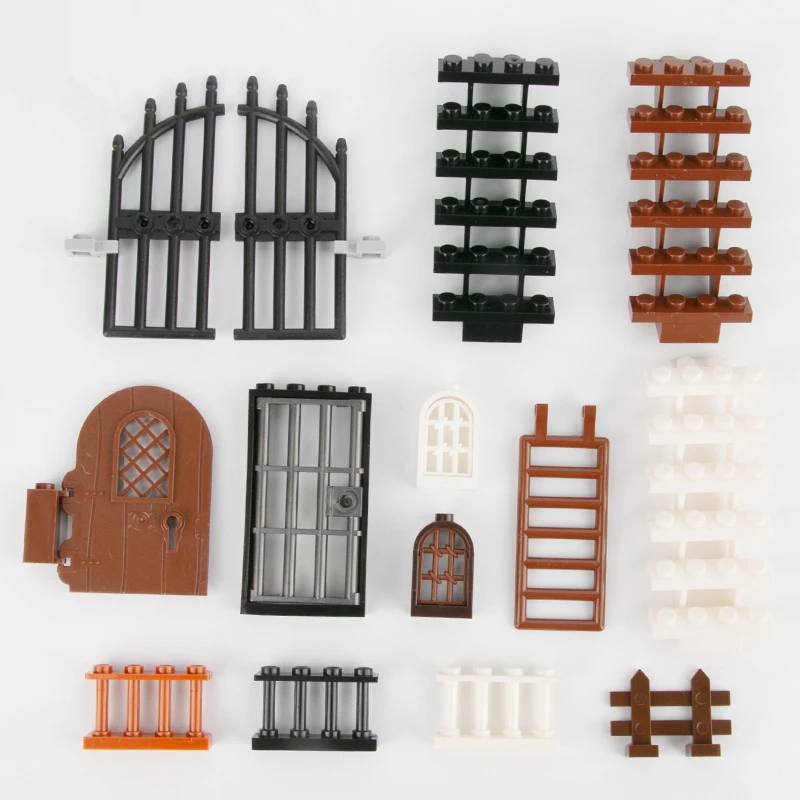 Città Di Accessori Casa Di Amici Blocchi Di Costruzione Di Porte E Finestre Castello Hotel Recinzione Scale Moc Mattoni Giocattoli Dei Mattoni Compati