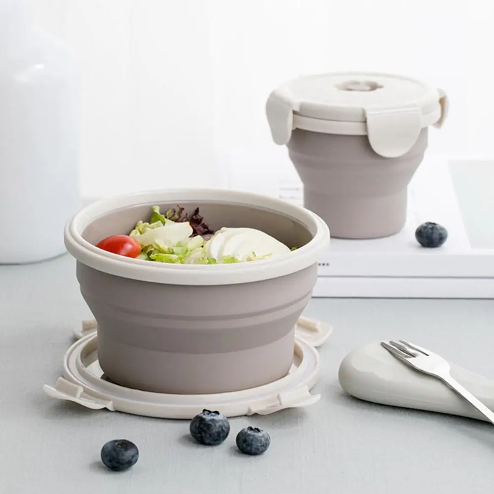 240/540/660 мл Коробки для обедов с крышкой портативный складной уличный Bento Коробки для обедов Еда Пикник силиконовый контейнер для путешествий/офиса/обувь на шерстяном подкладе