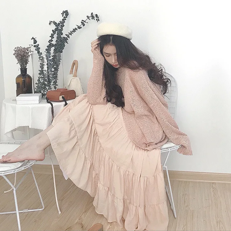 

Zaoshan Ben Wind France Xiaozhong Very Fairy Of French Two Piece Suit Over The Knee Super Xian Long Skirt 8969