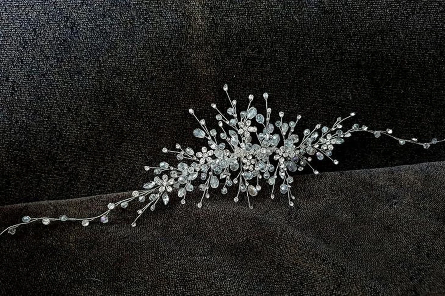 Retro Crystal Rhinestone Wedding Headband Silver Flower Hair Jewelry Bridal Accessories Tiaras