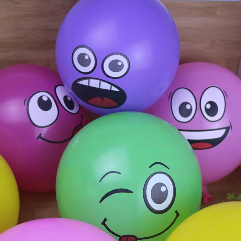 20 шт./партия 12 дюймов рисунком в виде улыбающихся рожиц; воздушных шаров из латекса, баллоны выражение клипсы для воздушных шаров, день рождения смайлики баллон гелия