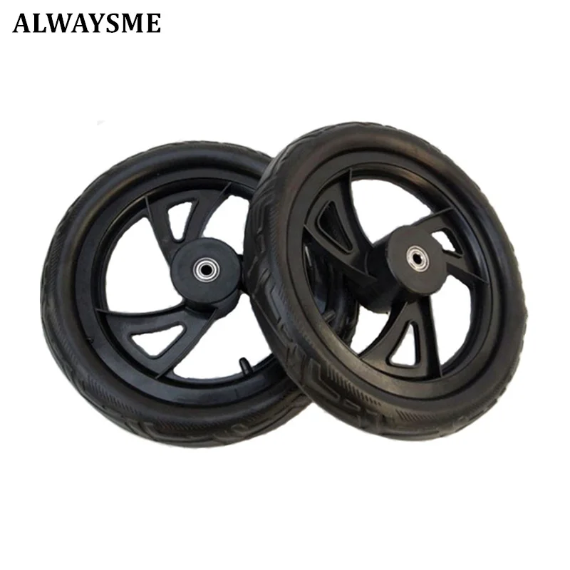 Soild No Flat Wheels With Bearing 12 Inches 2PCS-Pack For Kids Child Balance Bikes shopping cart wheels