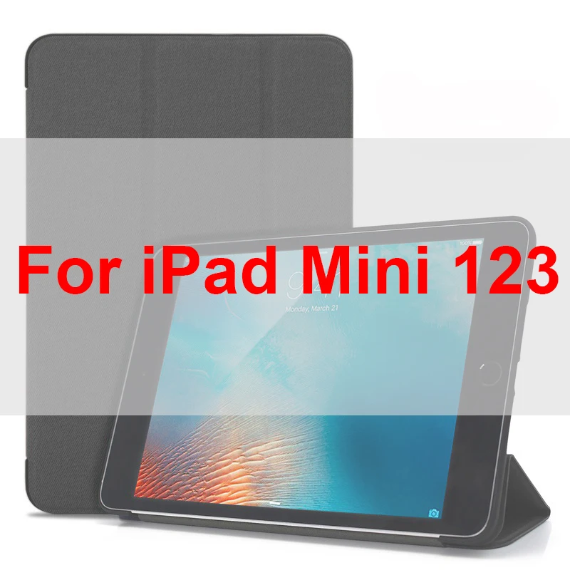 Mini 123 black Ультра тонкий легкий умный чехол для iPad Mini 1 2 3 4 5 Trifold подставка подкладка из микрофибры чехол для iPad mini4 mini5 чехол Funda - Цвет: Mini 123 black