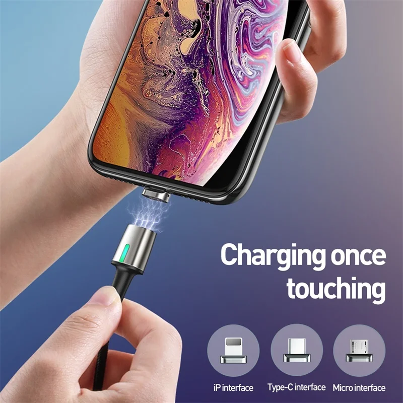 Магнитный usb-кабель Baseus, 3 А, быстрая зарядка, USB type-C, микро-кабель, магнитное зарядное устройство, usb-кабель для iPhone, samsung, huawei, usb шнур
