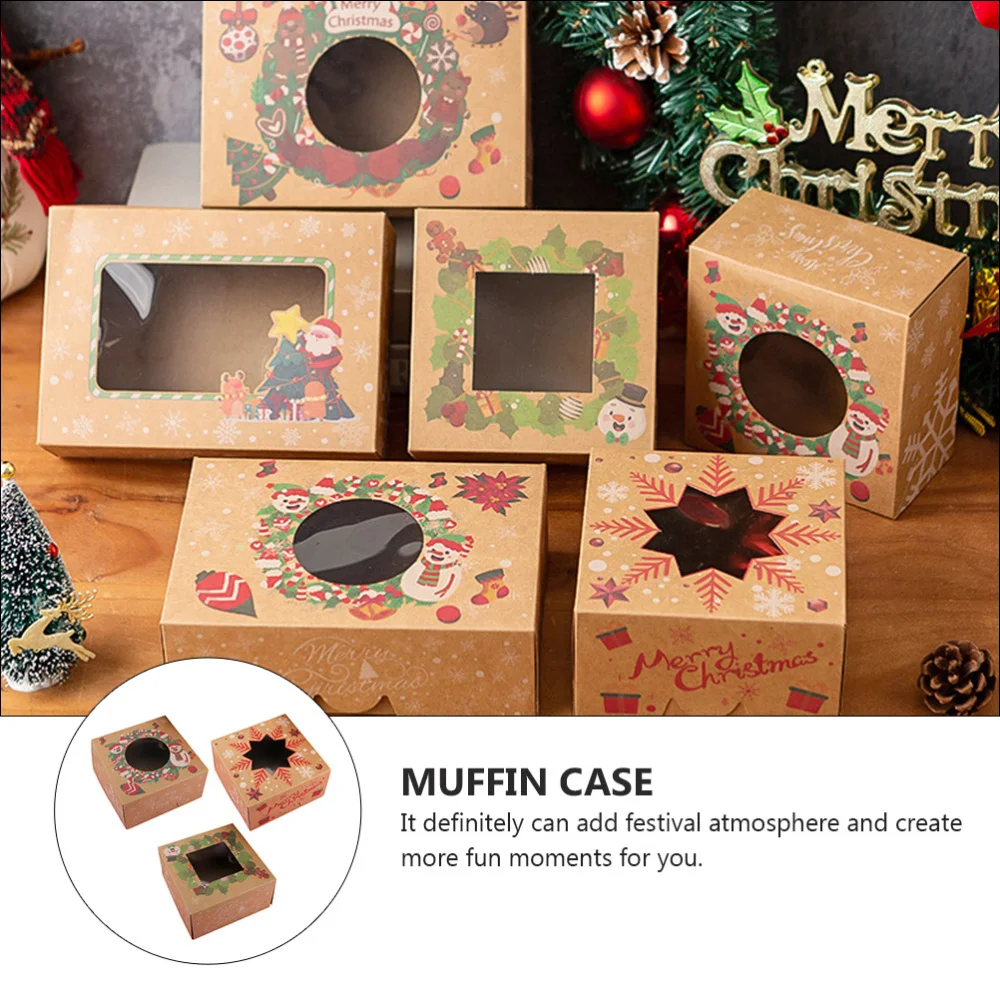 3Pcs Christmas Gift Boxes Present Packaging Dessert Cake Holding Box | Дом и сад