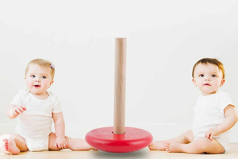 Acool New Products Mushroom Shake Tower Cartoon Lap Coil Fantasy Tumbler Wooden Children Educational Toy