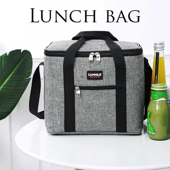 

Portable Lunch Bag New Thermal Insulated Lunch Box Tote Cooler Handbag Bento Pouch Dinner Container School Food Storage Bags