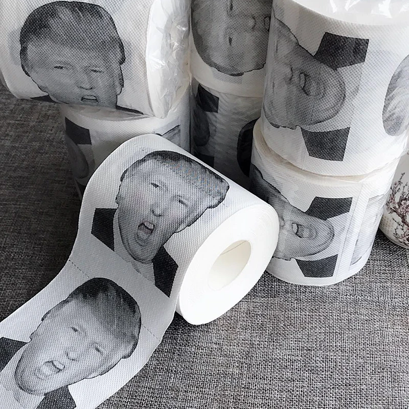 Paper Tissue Toilet Roll Paper Joke Fun Paper Tissue Gag Gift Prank Joke Creative Bathroom Funny Toilet Paper President Donald Trump Toilet