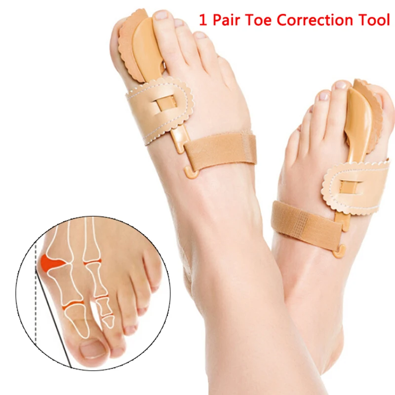 1Pair Toe Separator Hallux Valgus Bunion Corrector Orthotics Feet Bone Thumb Adjuster Correction Pedicure Sock Straightener