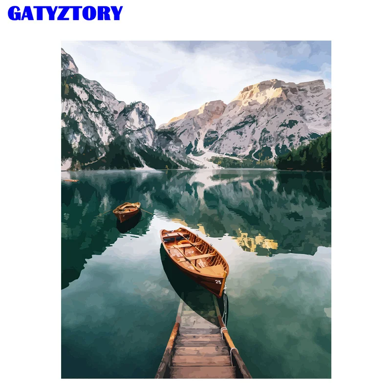

Frameless DIY Painting By Numbers Landscape Modern Home Wall Art painting by numbers with frame Room Decoration Wall Art