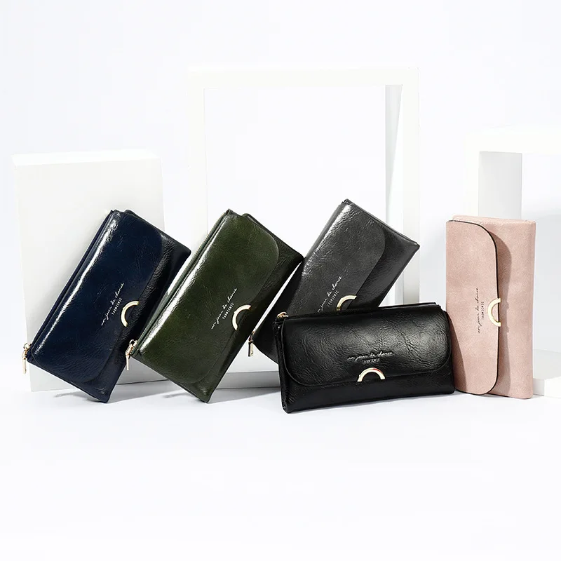 Luxury Leather Female Purses Large capacity Women Wallets Hasp Famale Long Clutch High Quality Coin Wallet Card Holder Fashion