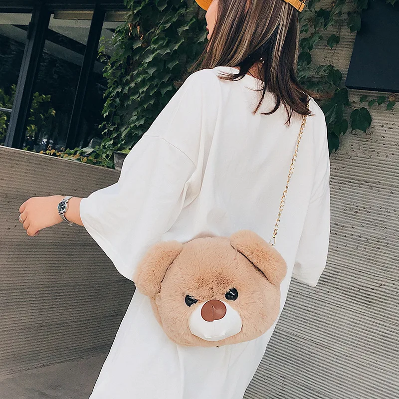 Shoulder Multi-Purpose Cute Kindergarten School Bag Cute Teddy Bear Big Head Bag a Generation of Fat