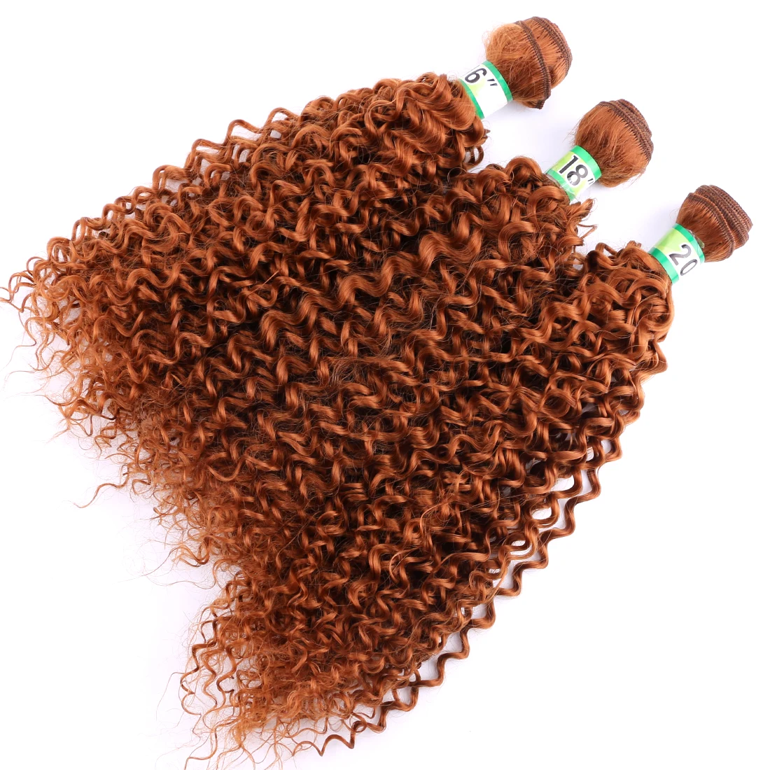 Color #613 Brown Golden 70 g/pcs Afro kinky Curly Hair Bundles Double Weft Synthetic Hair Extensions