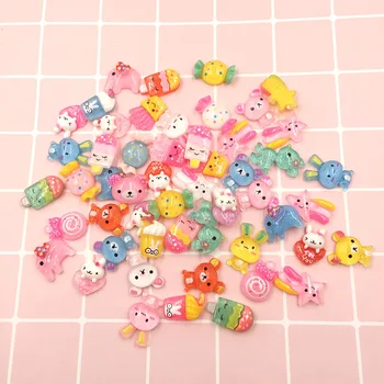 

100Pcs Mixed Resin Kawiai Cute Animals Flatback Cabochon Embellishments DIY Crafts Scrapbooking Fit Phone Hair Bow Accessories