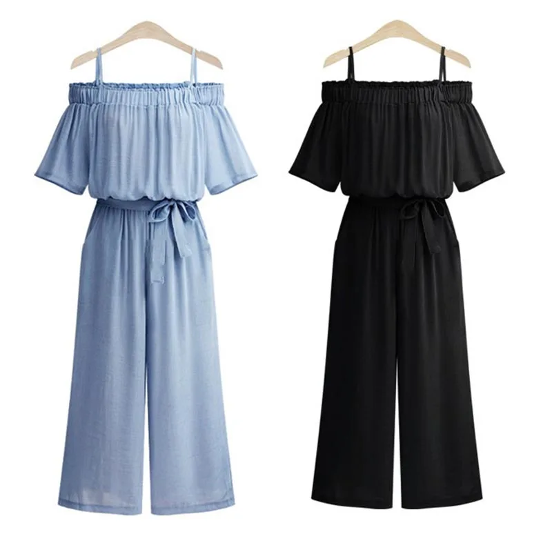

Sexy Women Jumpsuit Elegant Ruffled High Waist Female Jumpsuit Romper Party Wide-leg Ladies Overalls