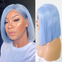 RONGDUOYI короткие шелковистые прямые парики, синтетический парик на кружеве, высокотемпературные волоконные волосы, кружевные парики для женщин, косплей, парик