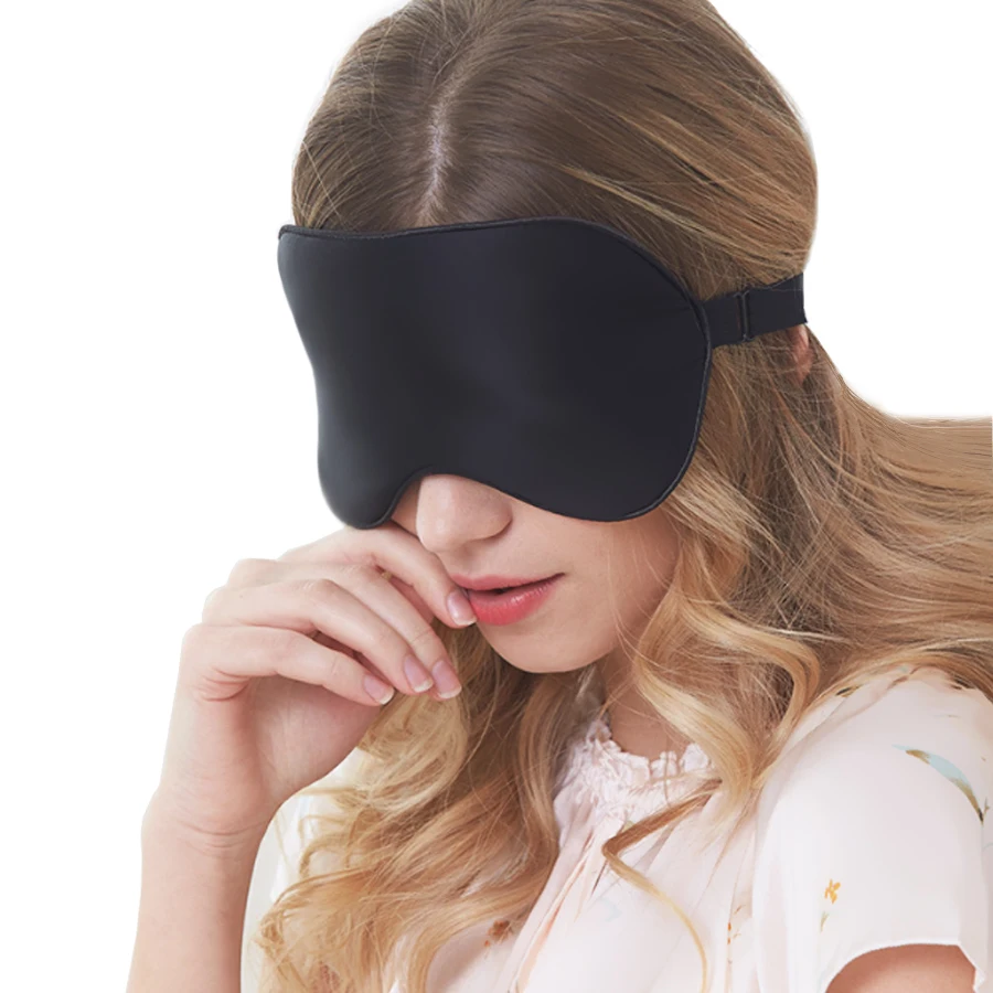OPHAX Black Sleep Mask For Sleeping Silk Eye Mask Sleep Blindfold Mulberry Silk Eyeshade