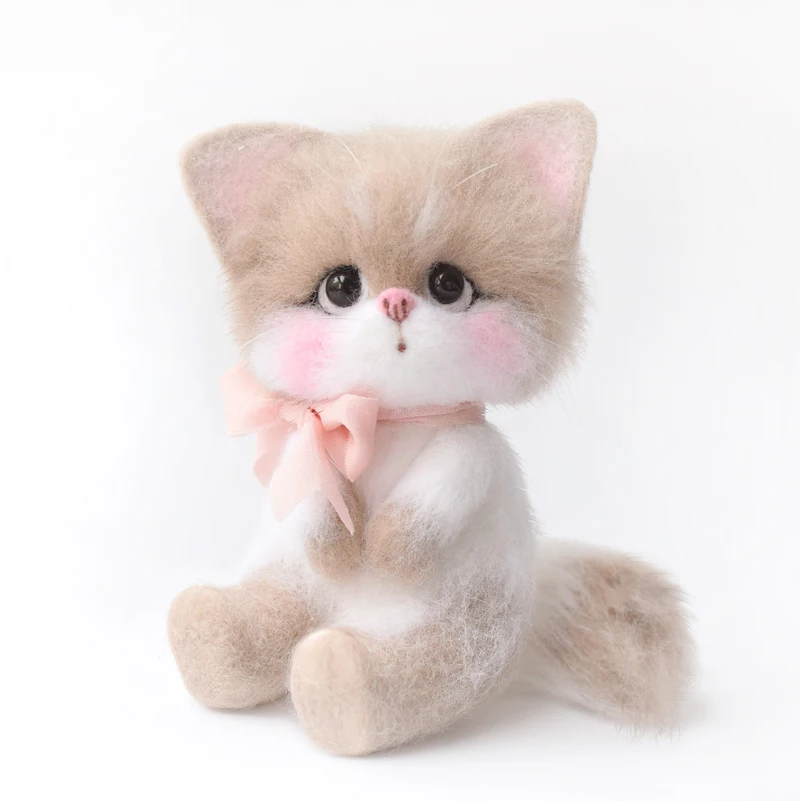 Набор для рукоделия шерстяной фетровый котенок валяние Подвеска изготовления