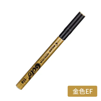 Gold EF Японский пилот металлическая краска ручка SC-W-EF Металл граффити краска ing Ручка водонепроницаемый маркер для выделения текста - Цвет: Gold EF