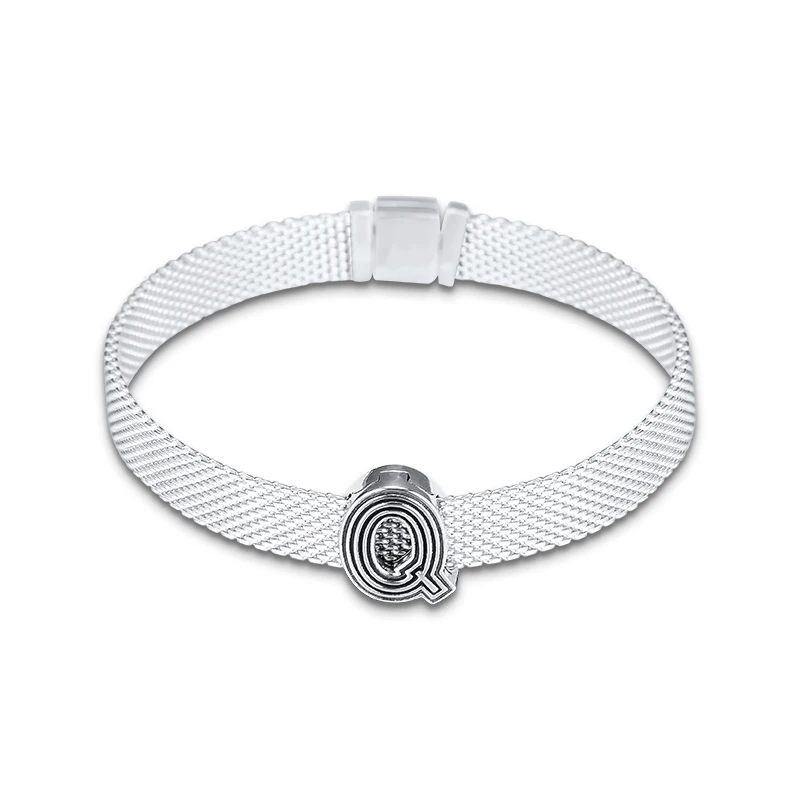 DIY Бусины Fit Pandora браслет рефлексионы письмо Q очаровательные клипсы бусины из стерлингового серебра 925 Подвески для изготовления ювелирных изделий perles kralen