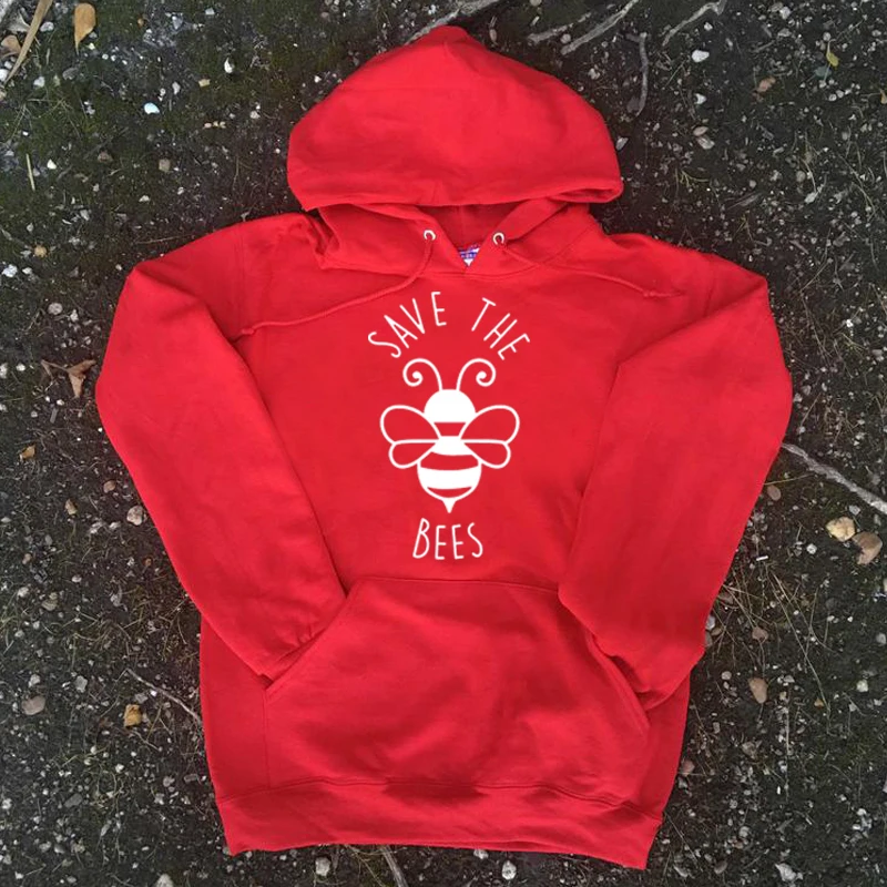 Save The Bees пуловер с капюшоном Женская Эстетическая толстовка с длинными рукавами Осень Зима Женская одежда Джемперы Топы Прямая