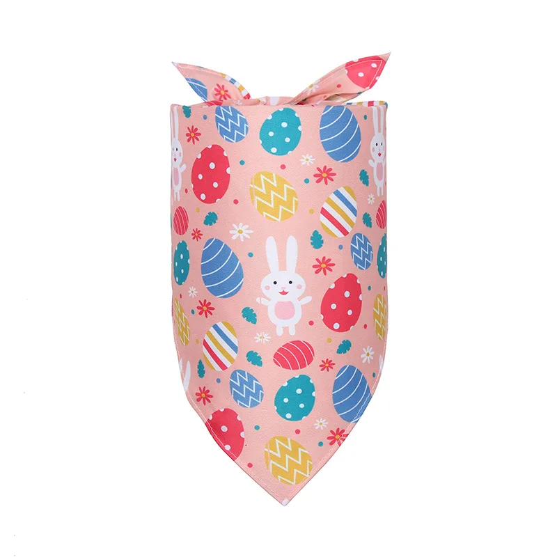 100PC/Lot Easter Dog Bandanas Scarf Colorful Eggs Cat Dog Bibs Triangular Bow Ties Pet Grooming Accessories 5