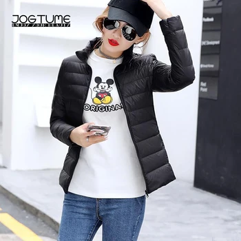 

Female Spring Autumn Winter Bomber Jackets Ultra-thin Lightweight Warm Duck Down Womens Short Slim Coats Stand Collar Plus S-7XL